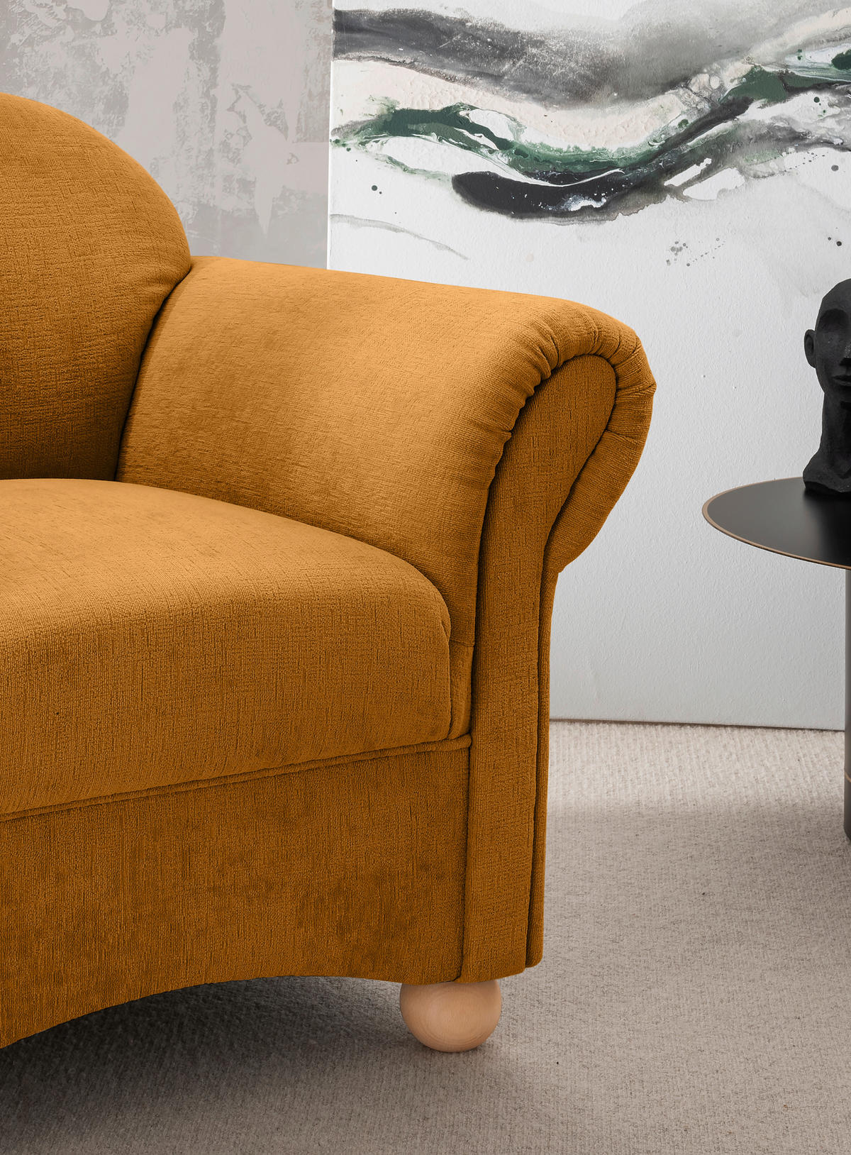 SESSEL in Mikrofaser Goldfarben  - Wildeiche/Goldfarben, Konventionell, Holz/Textil (90/84/80cm) - Livetastic