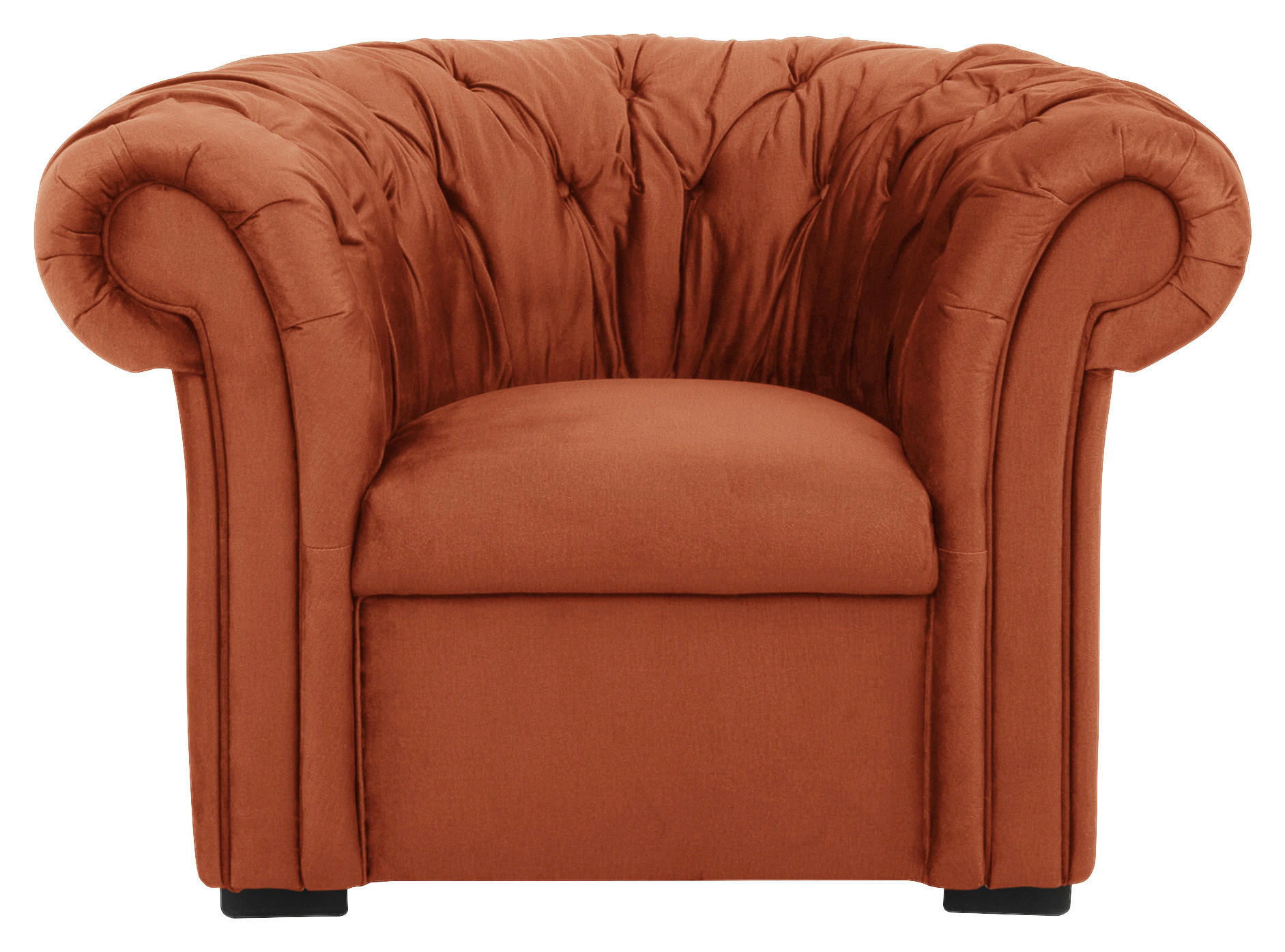 CHESTERFIELD-FOTEL - fekete/rozsdavörös, Design, textil/fa (114/78/91cm) - MID.YOU