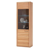 VITRINE  in Kernbuche Buchefarben - Edelstahlfarben/Buchefarben, KONVENTIONELL, Glas/Holz (69/209/38cm) - Novel