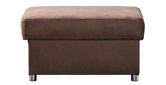 ECKSOFA in Flachgewebe Braun  - Chromfarben/Anthrazit, KONVENTIONELL, Textil/Metall (269/176cm) - Novel