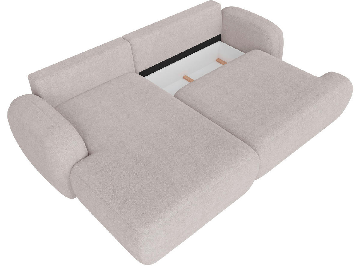 ECKSOFA Sevilla Plus in Bouclé Beige  275/175 cm  - Beige/Schwarz, Design, Kunststoff/Textil (275/175cm) - MID.YOU