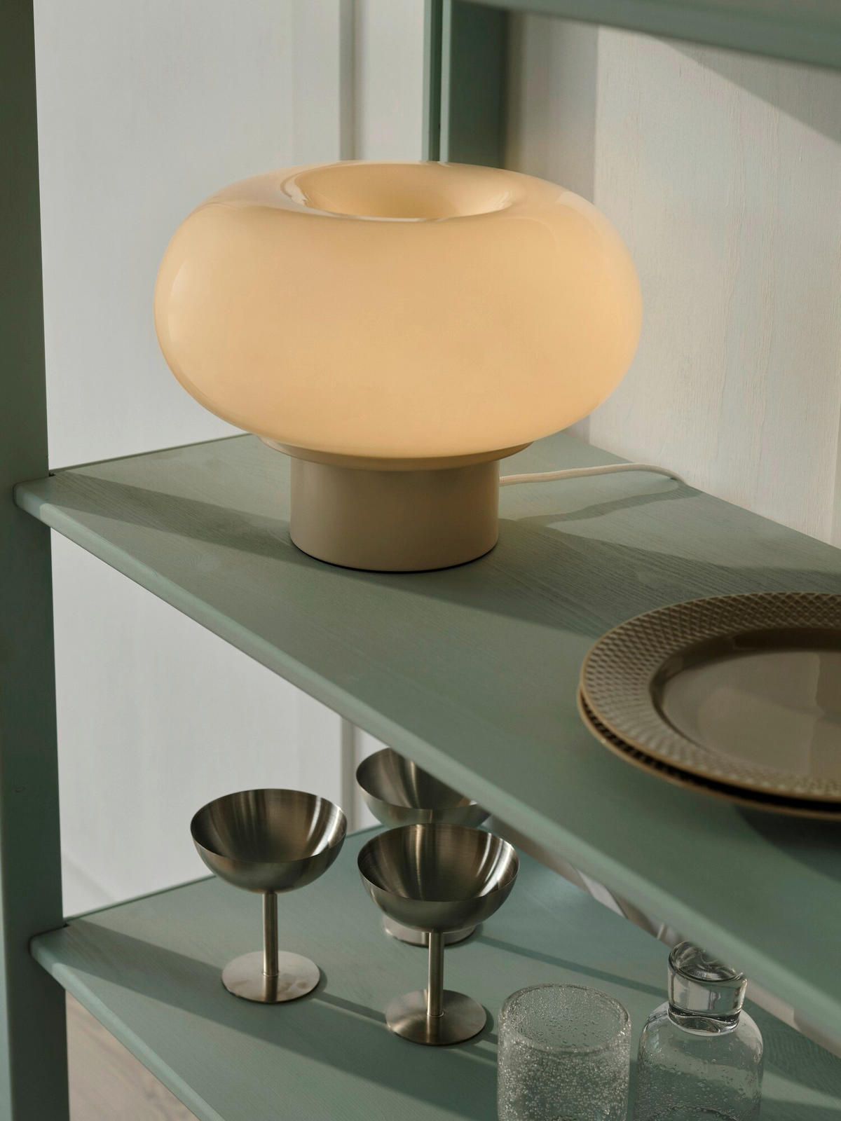 TISCHLEUCHTE Malti 21/27.5/27.5 cm  - Beige, Design, Glas (21/27.5/27.5cm) - Nordlux