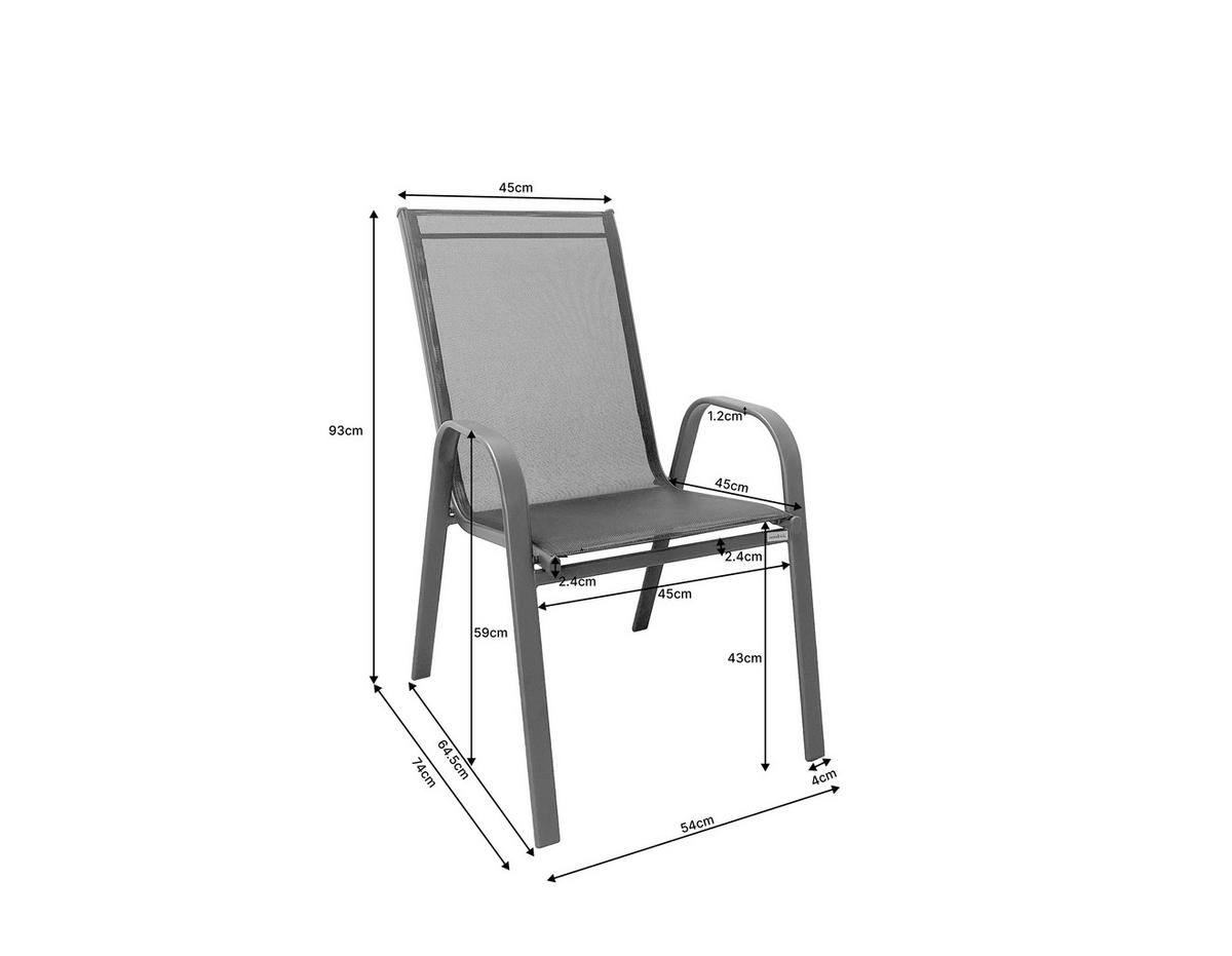 STOLICA SLOŽIVA  antracit, crna  metal, plastika, tekstil      - crna/antracit, Konvencionalno, metal/tekstil (54/93/74cm) - Ambia Garden