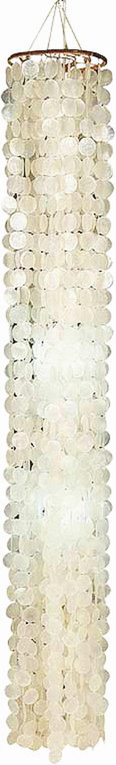 HÄNGELEUCHTE 696123 Capiz 30/200 cm   - Naturfarben/Weiß, Design, Holz (30/200cm) - Näve