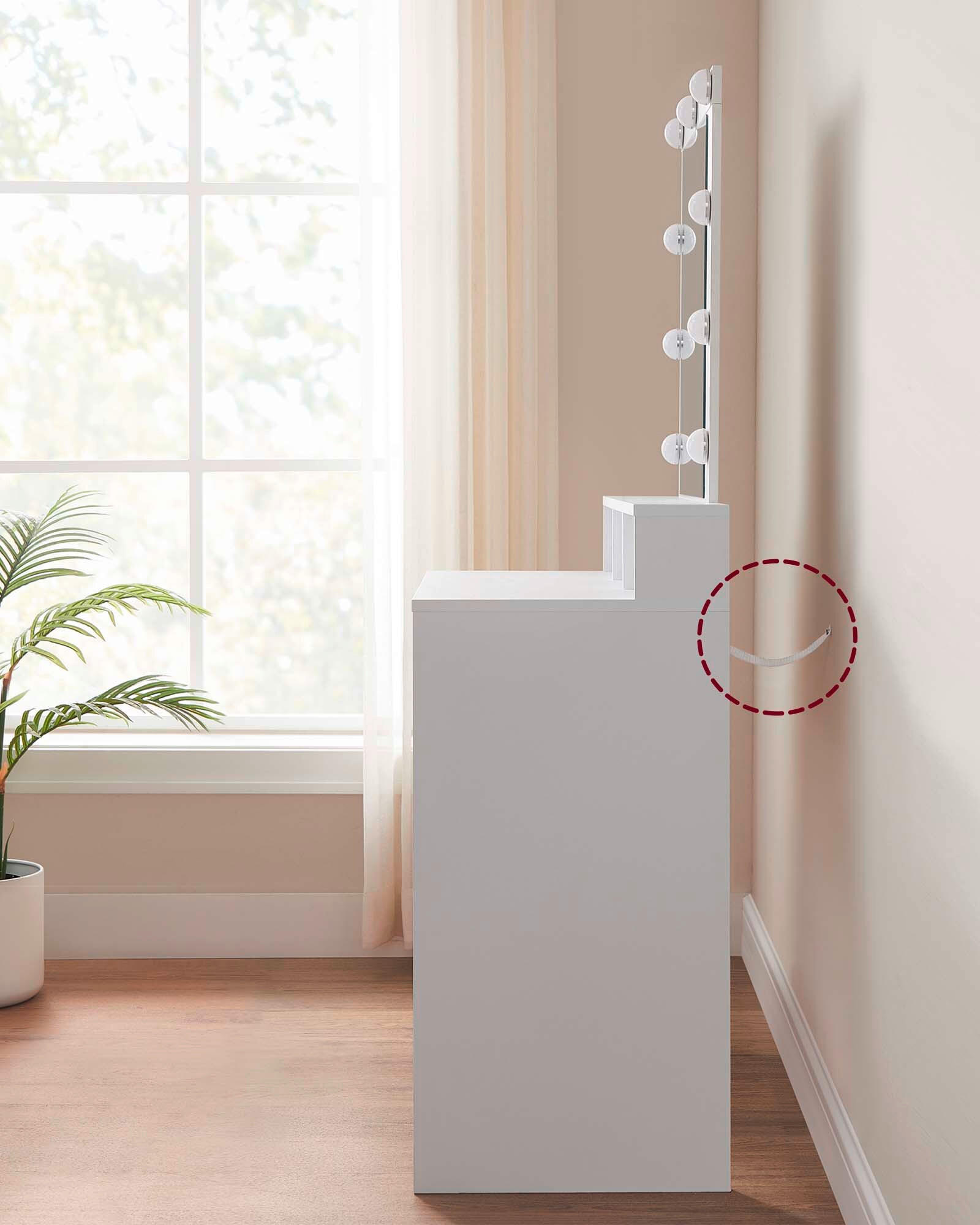 SCHMINKTISCH Weiß  - Weiß, Basics, Holzwerkstoff (100/40/145cm) - Boxxx