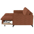 ECKSOFA in Flachgewebe, Leinenoptik Cognac  - Cognac/Schwarz, Design, Textil/Metall (170/242cm) - Xora