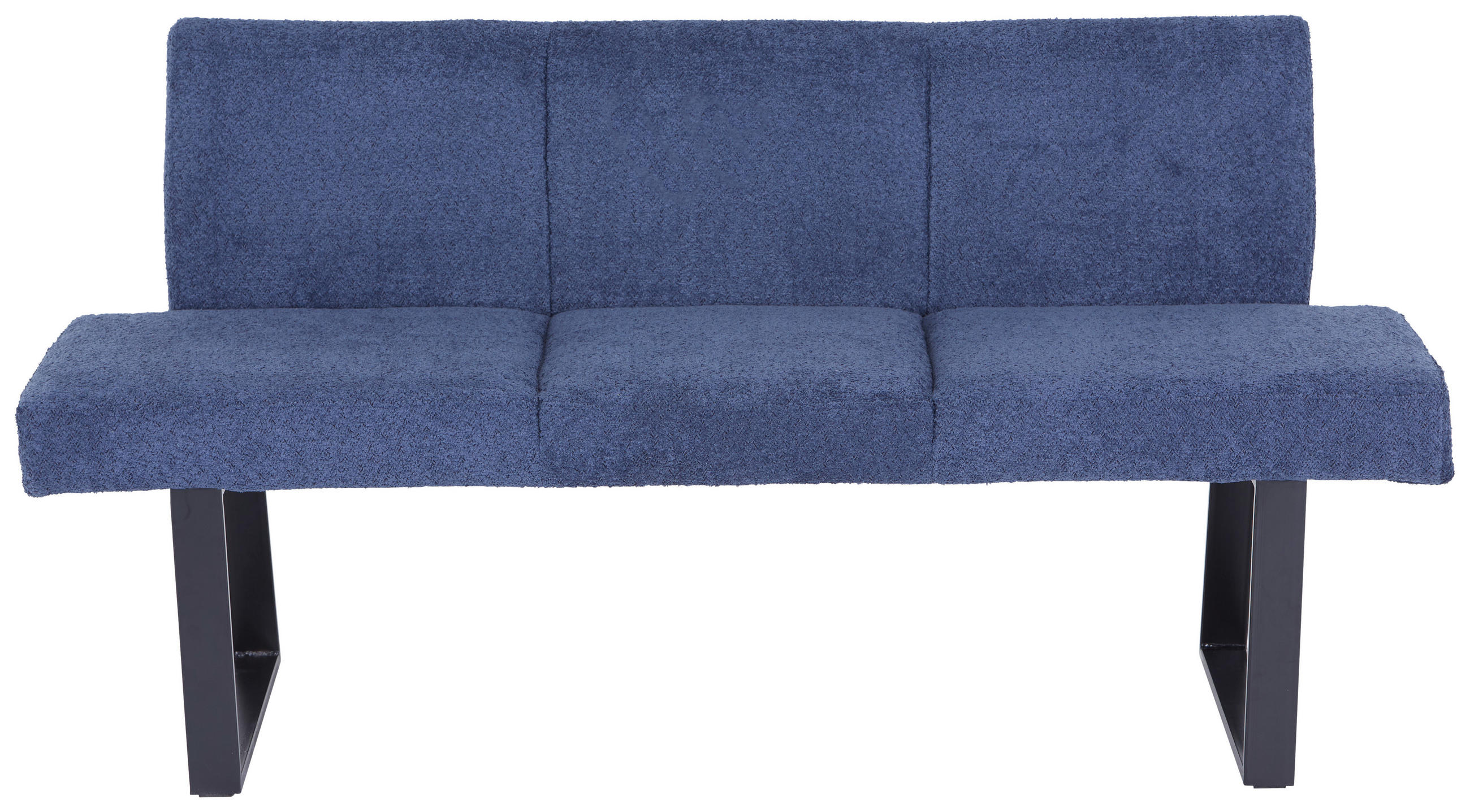 SITZBANK 166/82/61 cm Leinenoptik Dunkelblau  - Schwarz/Dunkelblau, MODERN, Textil/Metall (166/82/61cm) - MID.YOU
