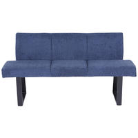 SITZBANK 166/82/61 cm Leinenoptik Dunkelblau  - Schwarz/Dunkelblau, MODERN, Textil/Metall (166/82/61cm) - MID.YOU