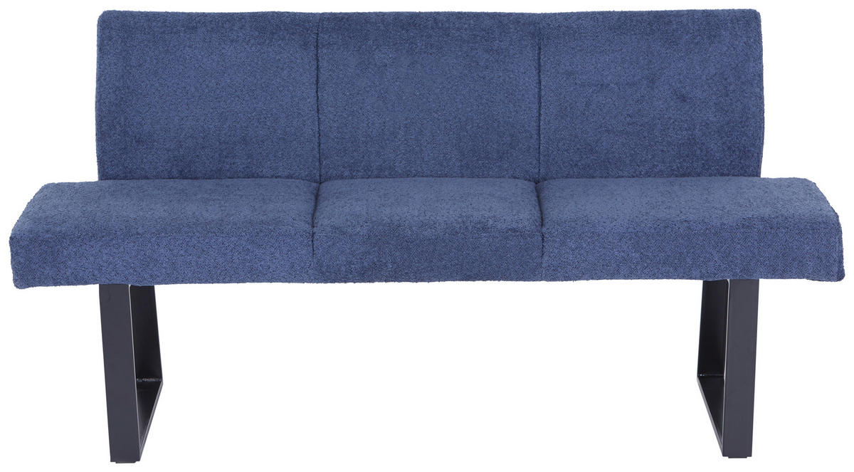 SITZBANK 166/82/61 cm Leinenoptik Dunkelblau  - Schwarz/Dunkelblau, MODERN, Textil/Metall (166/82/61cm) - MID.YOU