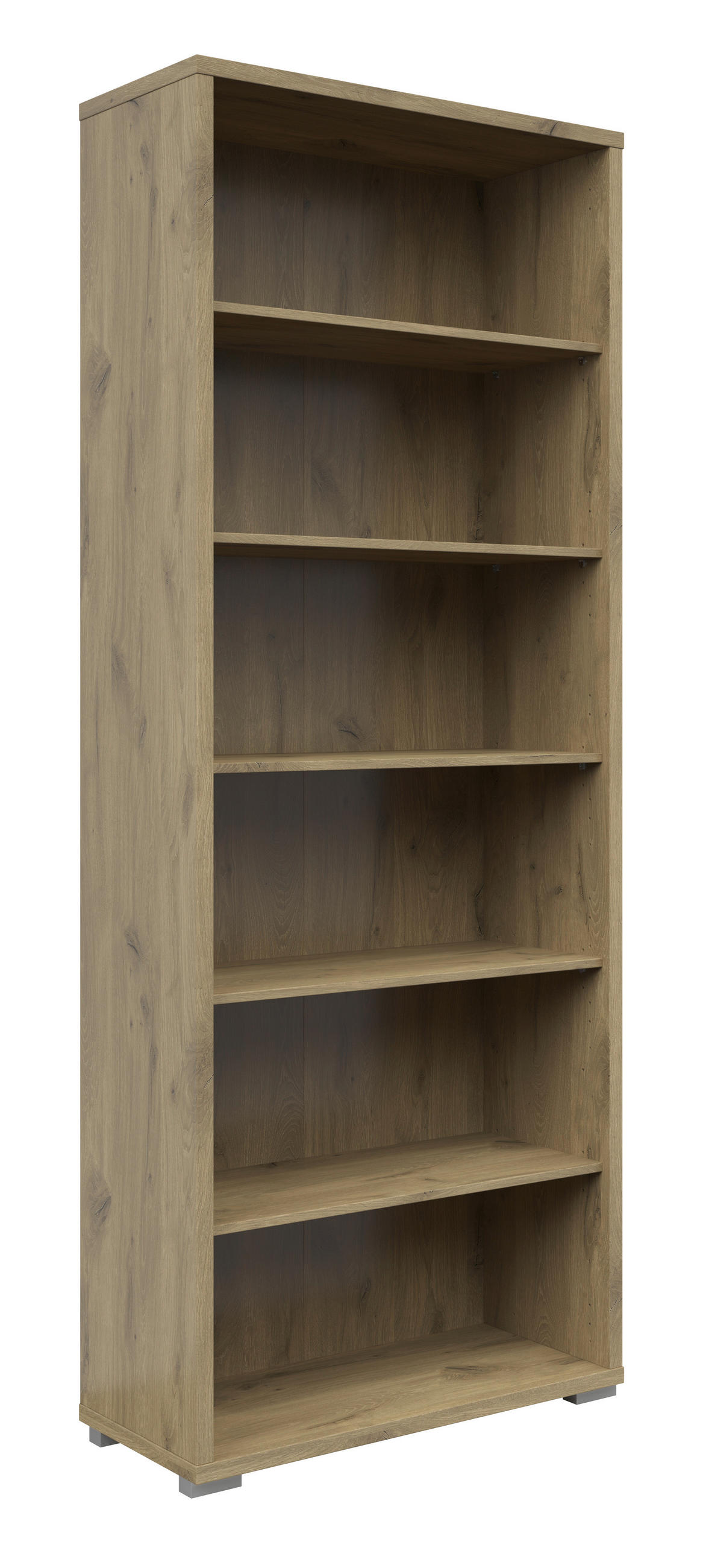AKTENREGAL Eichefarben  - Eichefarben/Silberfarben, KONVENTIONELL, Holzwerkstoff/Kunststoff (79,7/210,4/39,5cm) - Voleo