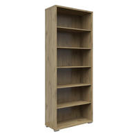 AKTENREGAL Eichefarben  - Eichefarben/Silberfarben, KONVENTIONELL, Holzwerkstoff/Kunststoff (79,7/210,4/39,5cm) - Voleo