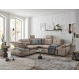 ECKSOFA Creme Mikrovelours  - Creme/Schwarz, KONVENTIONELL, Kunststoff/Textil (217/265cm) - Carryhome