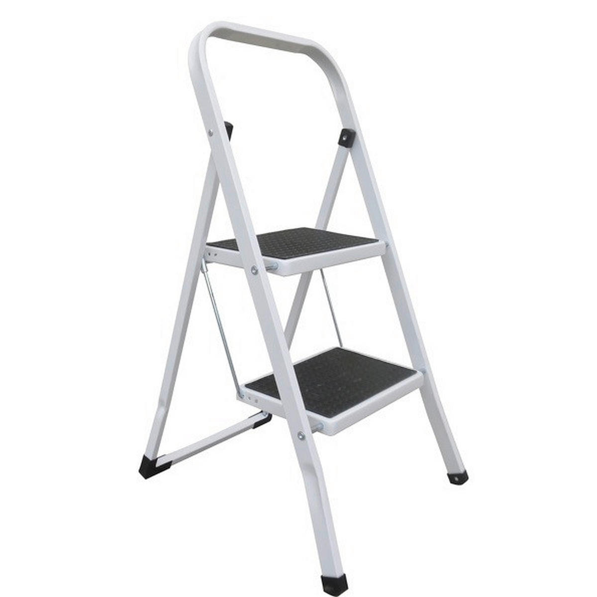 KLAPPTRITTLEITER - Schwarz/Weiß, Basics, Kunststoff/Metall (43,5/49/83,5cm) - Spirella