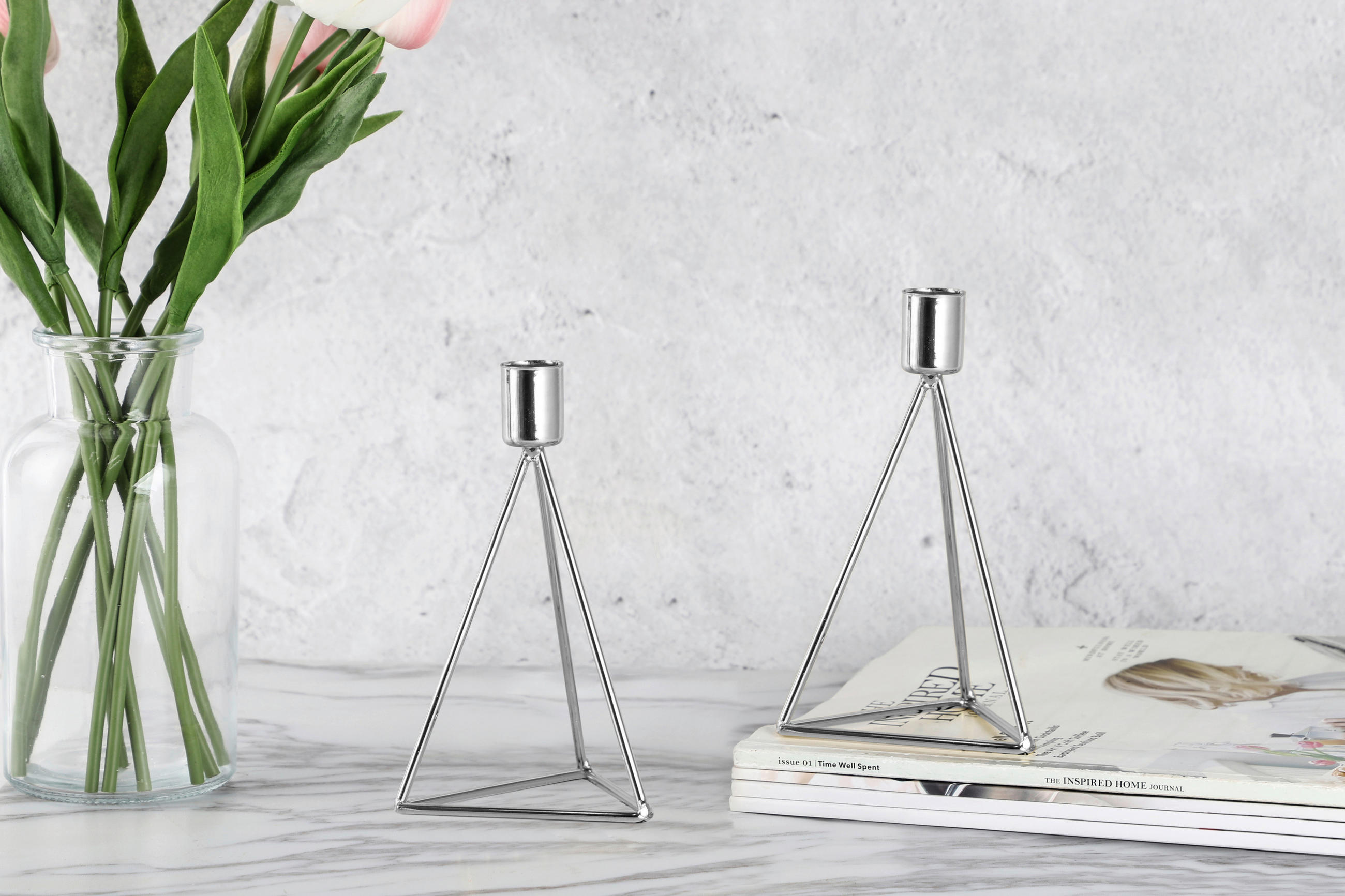 LJUSSTAKE SET - silver, Basics, metall (9,5/16,5cm) - Echtwerk