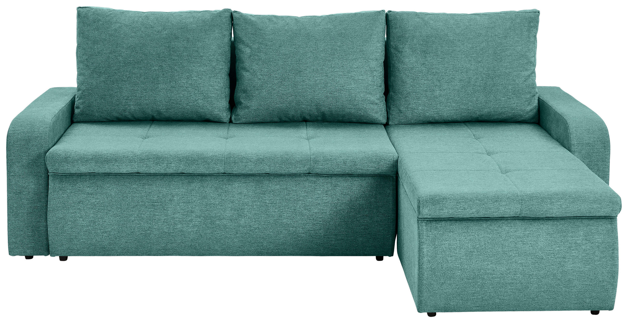 ECKSOFA in Webstoff Mintgrün  - Schwarz/Mintgrün, Konventionell, Kunststoff/Textil (235/158cm) - P & B