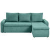 ECKSOFA in Webstoff Mintgrün  - Schwarz/Mintgrün, Konventionell, Kunststoff/Textil (235/158cm) - P & B