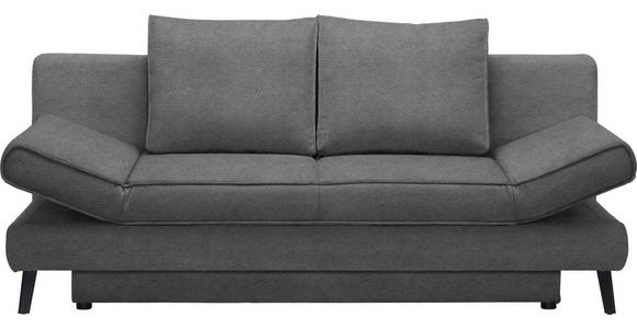 SCHLAFSOFA in Webstoff Dunkelgrau - Dunkelgrau/Schwarz, Design, Textil/Metall (200/85/90cm) - Xora