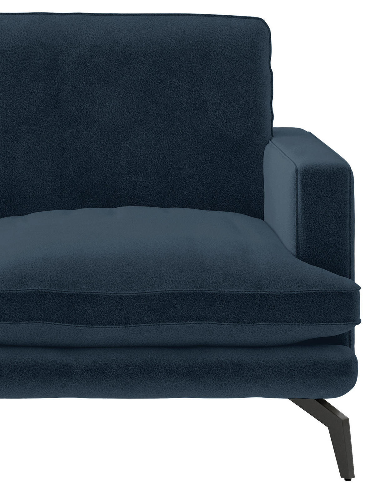 ECKSOFA Bali Dunkelblau Flachgewebe  - Schwarz/Dunkelblau, Design, Textil/Metall (202/250cm) - Livetastic