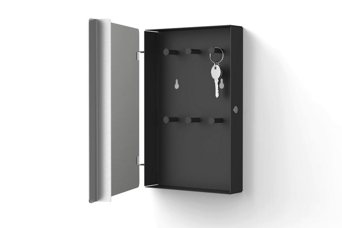 SCHLÜSSELKASTEN Edelstahlfarben  - Edelstahlfarben, Basics, Metall (23,5/27,6/4,0cm) - Zack
