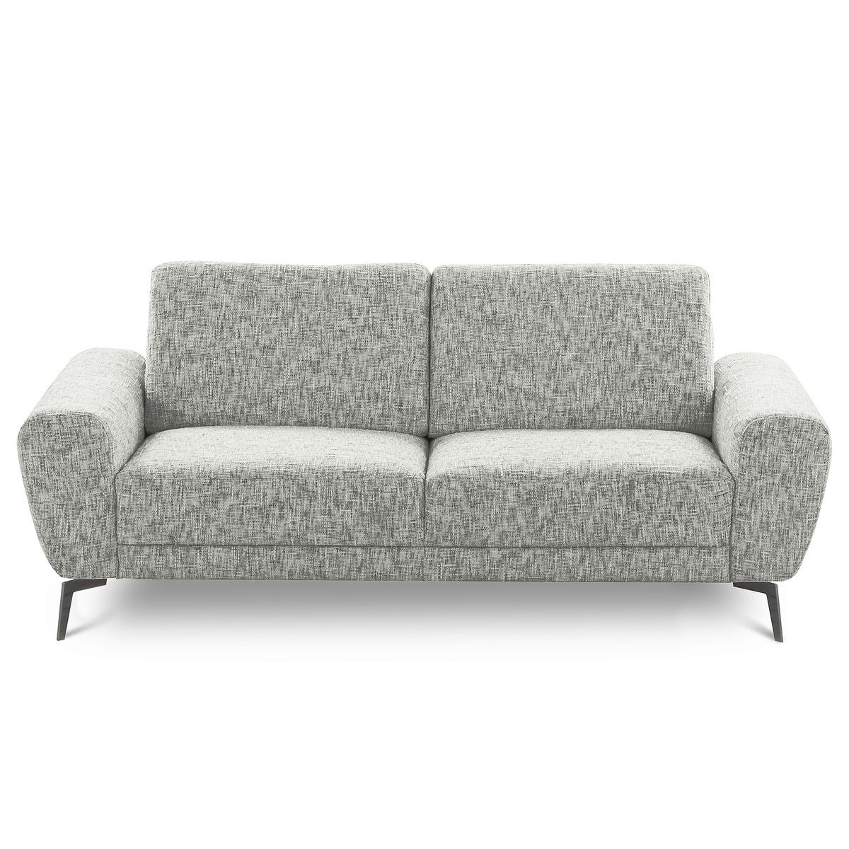 2-SITZER-SOFA Webstoff Grau  - Schwarz/Grau, Design, Textil/Metall (157/85/92cm) - Livetastic