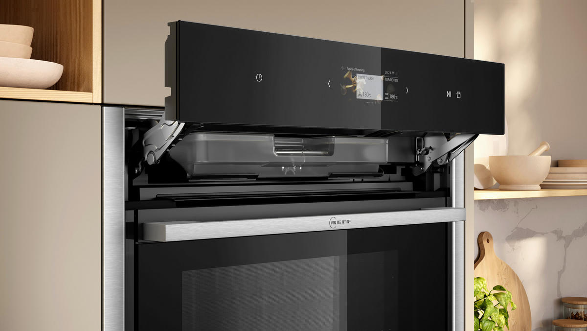 DAMPFBACKOFEN B64FS31N0  - Edelstahlfarben/Schwarz, Basics, Glas/Metall (59,6/59,5/55,0cm) - Neff