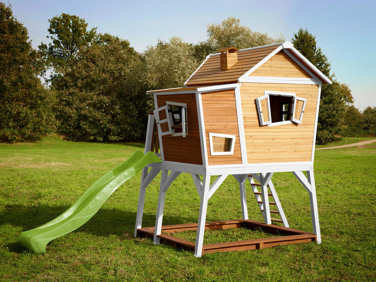 SPIELTURM 432/288/193 cm  - Braun/Weiß, KONVENTIONELL, Holz (432/288/193cm) - Ambia Garden