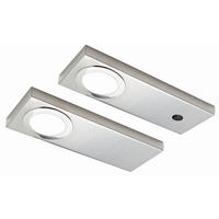 UNTERBAULEUCHTEN-SET - Edelstahlfarben, Basics, Metall (20,6/7,2/1,6cm) - HKT