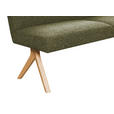 SITZBANK 160/85/69 cm Webstoff Grün Eiche vollmassiv  - Eichefarben/Grün, KONVENTIONELL, Holz/Textil (160/85/69cm) - Linea Natura