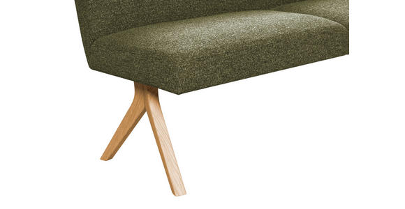 SITZBANK 160/85/69 cm Webstoff Grün Eiche vollmassiv  - Eichefarben/Grün, KONVENTIONELL, Holz/Textil (160/85/69cm) - Linea Natura