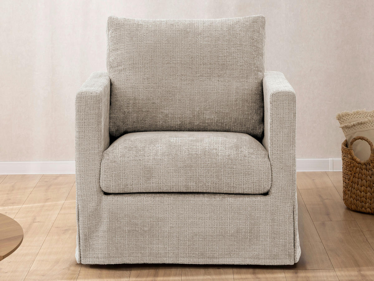 SESSELBEZUG - Beige, Design, Textil (84/89/95cm) - P & B