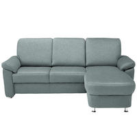 ECKSOFA  in Webstoff Salbeigrün  220/163 cm  - Chromfarben/Salbeigrün, KONVENTIONELL, Textil/Metall (220/163cm) - Beldomo System