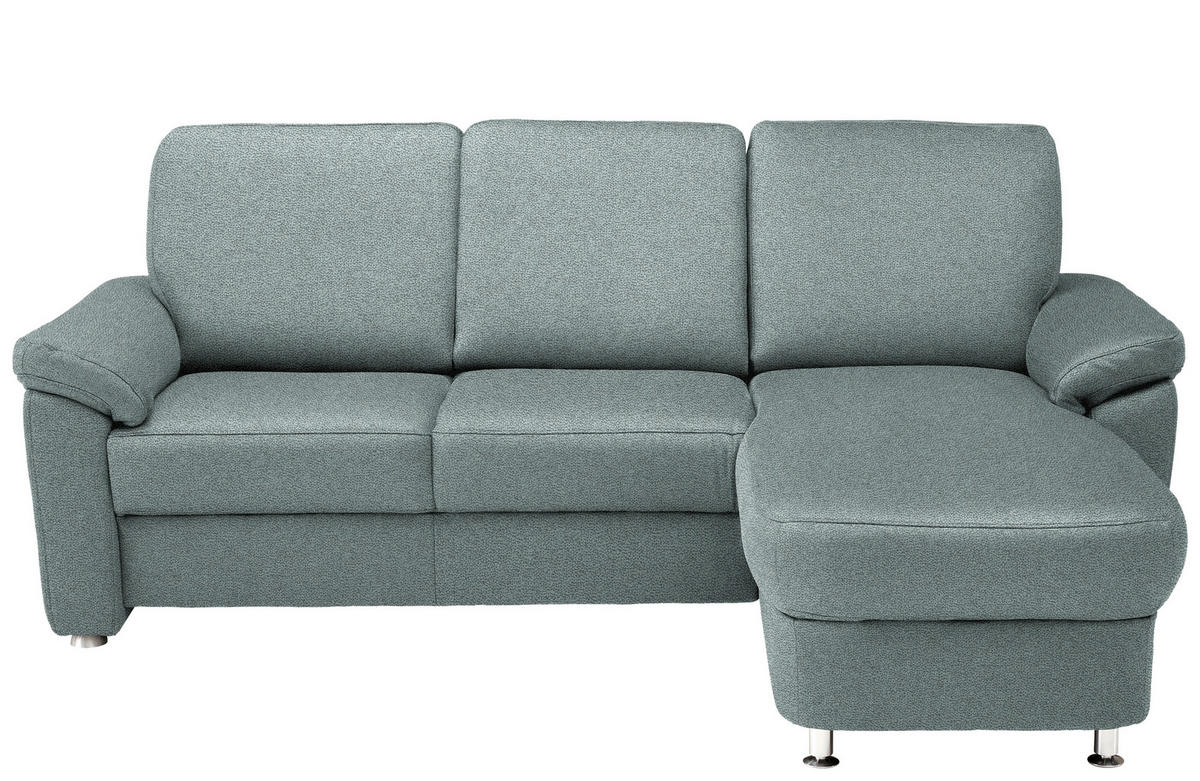 ECKSOFA  in Webstoff Salbeigrün  220/163 cm  - Chromfarben/Salbeigrün, KONVENTIONELL, Textil/Metall (220/163cm) - Beldomo System