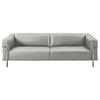 3-SITZER-SOFA in Echtleder Hellgrau  - Chromfarben/Hellgrau, Design, Leder/Metall (236/67/96cm) - Johann Jakob