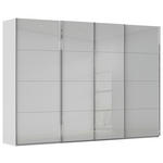 SCHWEBETÜRENSCHRANK  in Seidengrau  - Chromfarben/Seidengrau, Design, Glas/Holzwerkstoff (316/223/68cm) - Novel