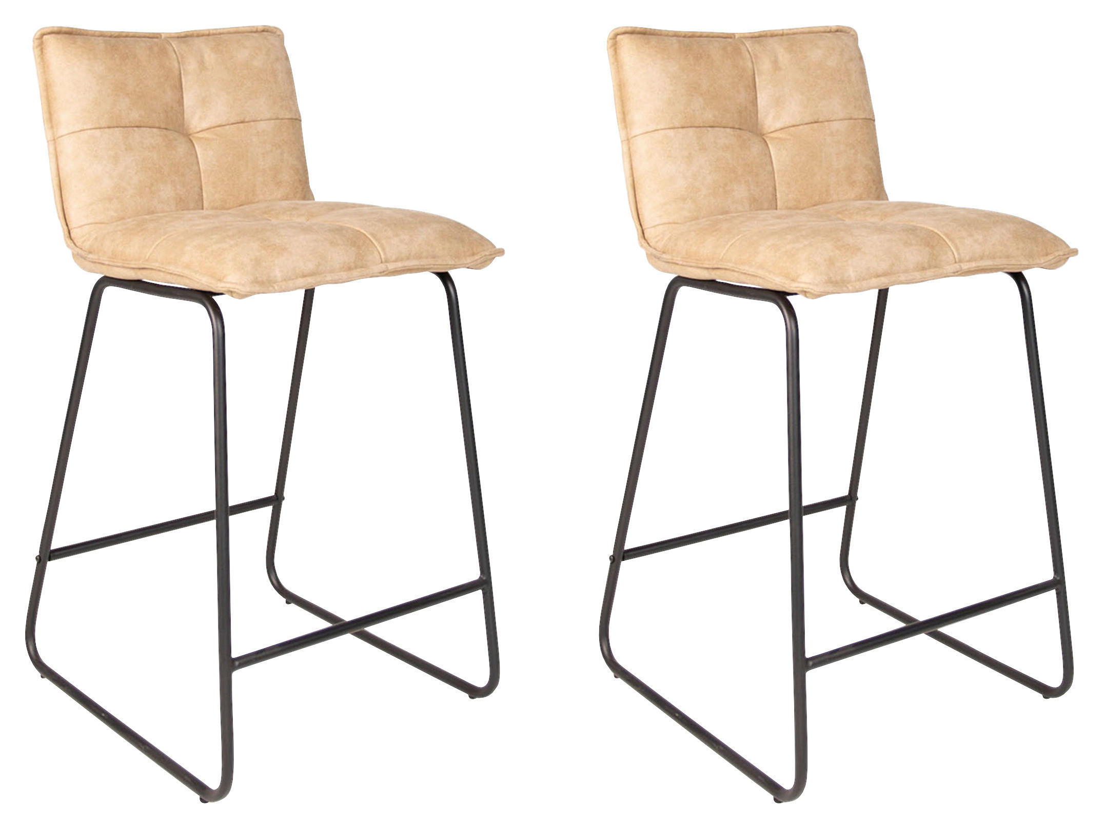 BARHOCKER-SET in Beige  - Beige/Schwarz, KONVENTIONELL, Textil/Metall (44/87/50cm) - MID.YOU
