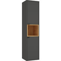 HOCHSCHRANK 35/150/33 cm  - Eichefarben/Anthrazit, MODERN, Holzwerkstoff/Metall (35/150/33cm) - MID.YOU