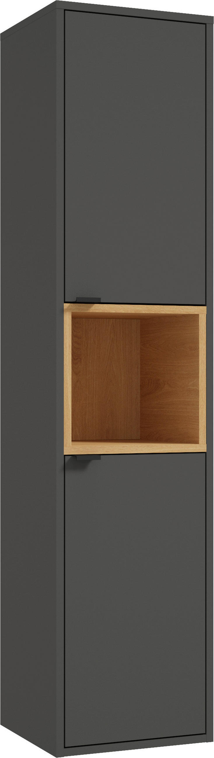 HOCHSCHRANK 35/150/33 cm  - Eichefarben/Anthrazit, MODERN, Holzwerkstoff/Metall (35/150/33cm) - MID.YOU