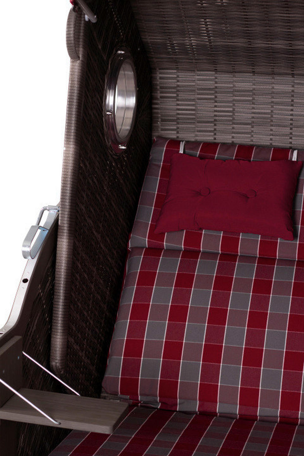 STRANDKORB - Rot/Grau, Basics, Holz/Textil (130/160/80cm)