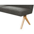ECKBANK 218/172 cm Webstoff Dunkelgrau Eiche vollmassiv   - Eichefarben/Dunkelgrau, KONVENTIONELL, Holz/Textil (218/172cm) - Linea Natura