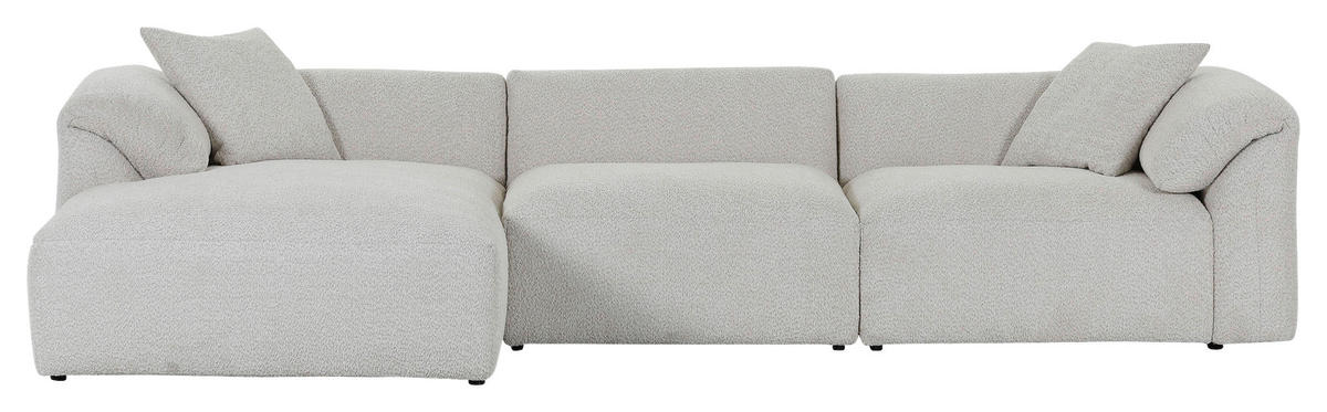 HÖRNSOFFA i chenille cremefärgad  - svart/cremefärgad, Modern, textil/plast (180/323cm) - MID.YOU