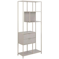 REGAL  77/185/35 cm Hellgrau  - Hellgrau/Schwarz, Modern, Holzwerkstoff/Kunststoff (77/185/35cm)