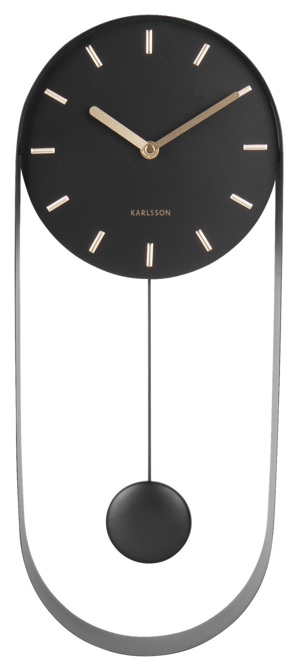 WANDUHR  Schwarz  - Schwarz, Basics, Metall (20/50/5cm) - Karlsson