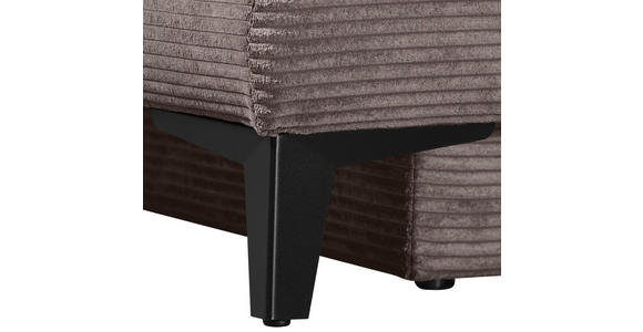 SCHLAFSOFA Cord Taupe  inkl. Bettkasten, Schlaffunktion, Armteilverstellung  - Taupe/Schwarz, Design, Textil/Metall (200/85/90cm) - Novel