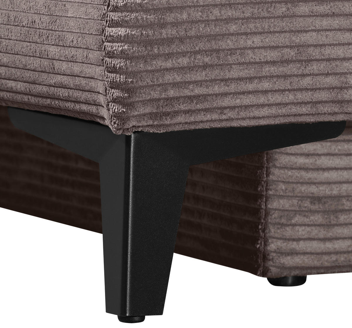 SCHLAFSOFA Cord Taupe  inkl. Bettkasten, Schlaffunktion, Armteilverstellung  - Taupe/Schwarz, Design, Textil/Metall (200/85/90cm) - Novel