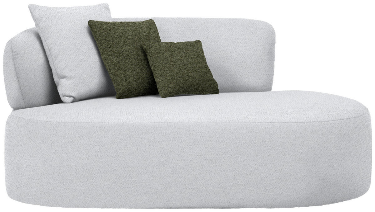 RÉCAMIERE in Chenille Grün, Hellgrau  - Hellgrau/Schwarz, MODERN, Kunststoff/Textil (166/86/105cm) - Hom`in