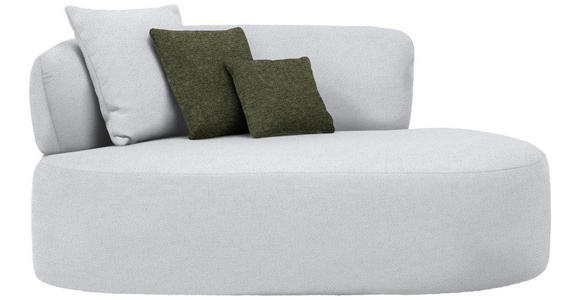 RÉCAMIERE in Chenille Grün, Hellgrau - Hellgrau/Schwarz, MODERN, Kunststoff/Textil (166/86/105cm) - Hom`in