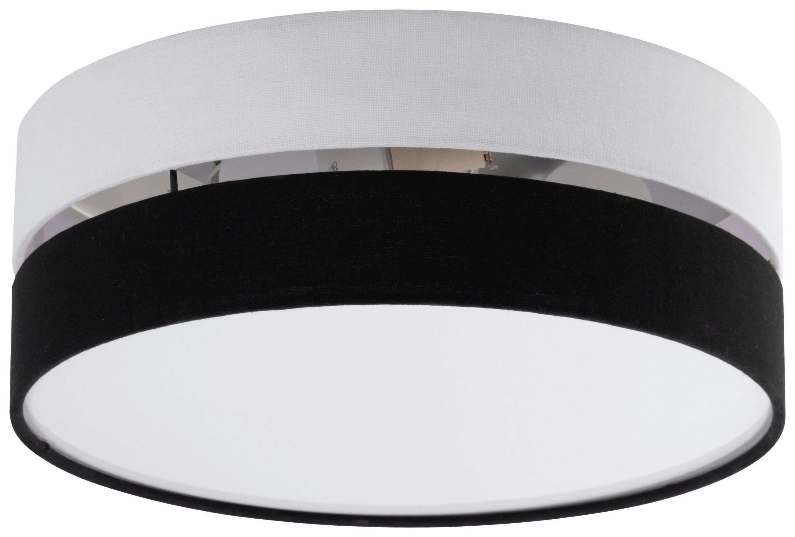 DECKENLEUCHTE 37/13,5 cm   - Schwarz/Weiß, MODERN, Kunststoff/Textil (37/13,5cm) - Novel