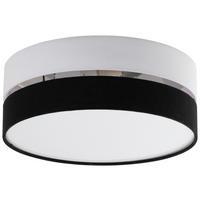 DECKENLEUCHTE 37/13,5 cm   - Schwarz/Weiß, MODERN, Kunststoff/Textil (37/13,5cm) - Novel