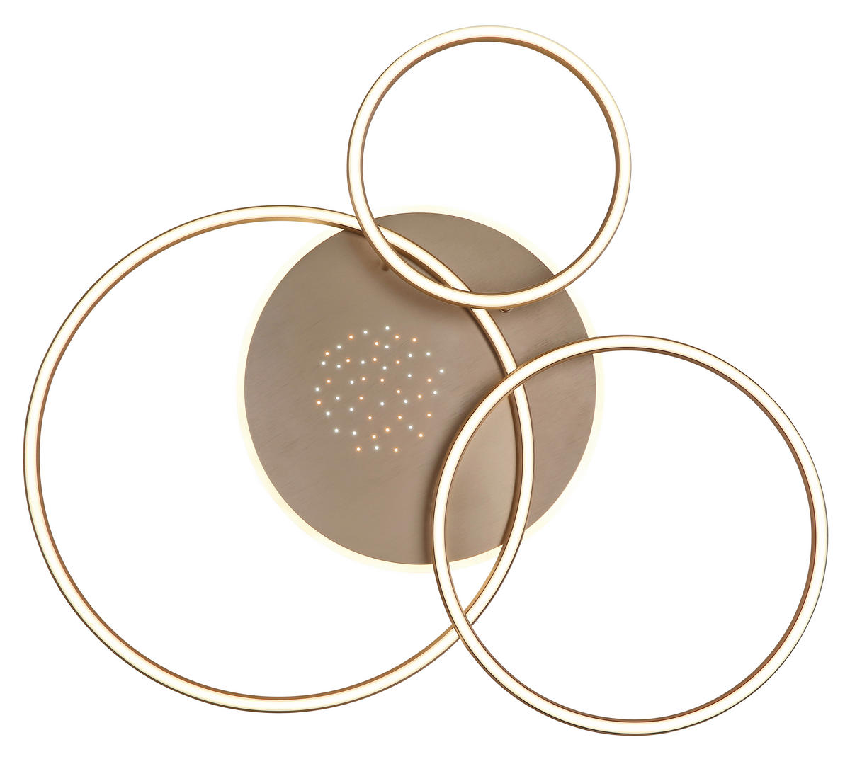 LED-DECKENLEUCHTE Glintia 80,7/70/13 cm  - Champagner/Opal, Design, Kunststoff/Metall (80,7/70/13cm) - Globo