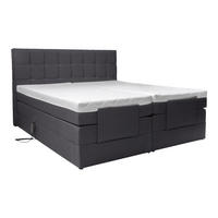 BOXSPRINGBETT 160/200 cm  in Grau  - Schwarz/Grau, Basics, Kunststoff/Textil (160/200cm) - Moderano